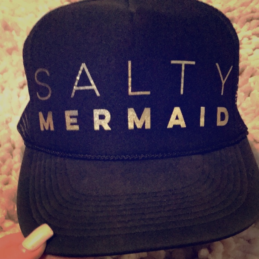 Salty Mermaid Black Trucker Hat